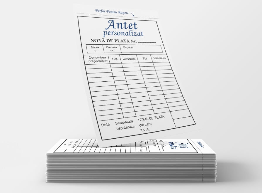 Nota de plata personalizata - Tipizate personalizate Brasov - Europaper Brasov Centru Print