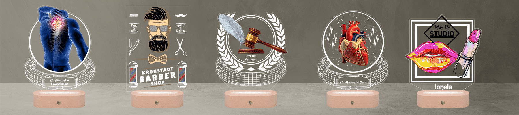 lampa led 3d cu meserii  personalizate brasov