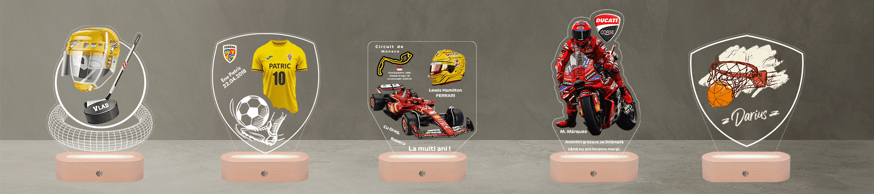 lampa led 3d personalizate cu sport